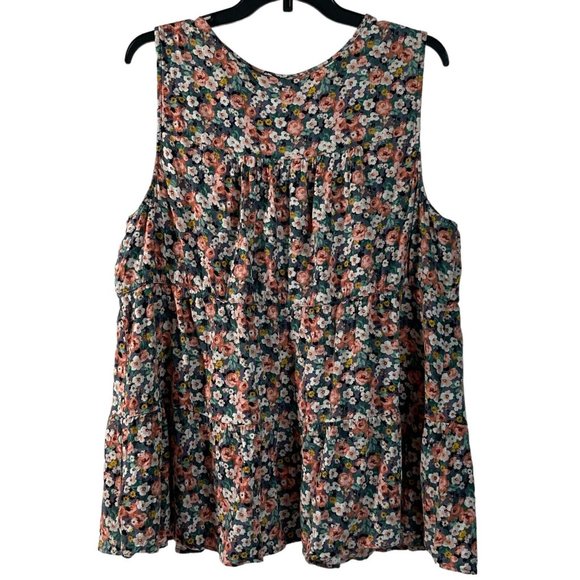 Torrid Womens Rayon Slub Button-Front Tiered Tank Top Size 2 - Picture 7 of 12